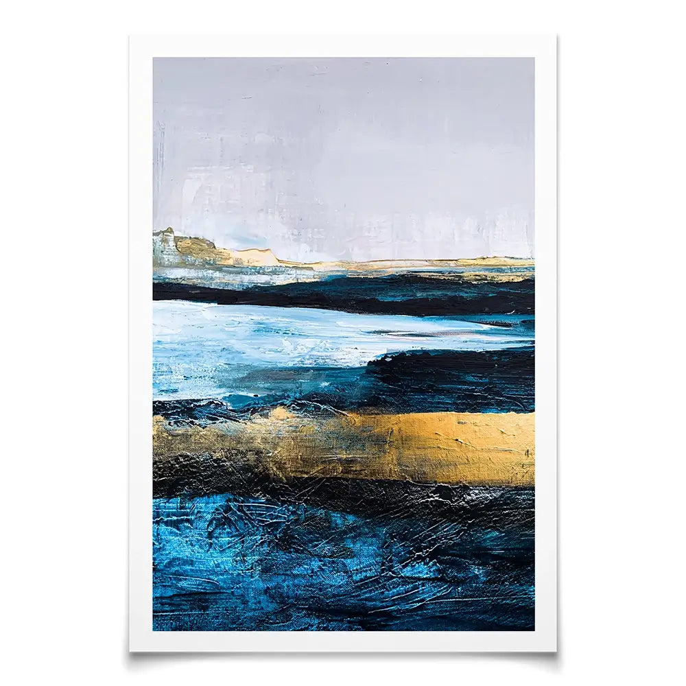 Lined With Blue Art Print Lined With Blue Art Print wall art product Adelina ART / Shutterstock