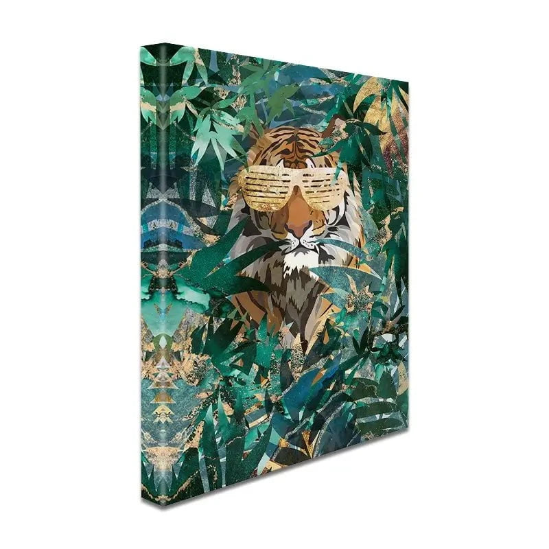 Lion Behind The Leaves Canvas Print Lion Behind The Leaves Canvas Print wall art product Sarah Manovski