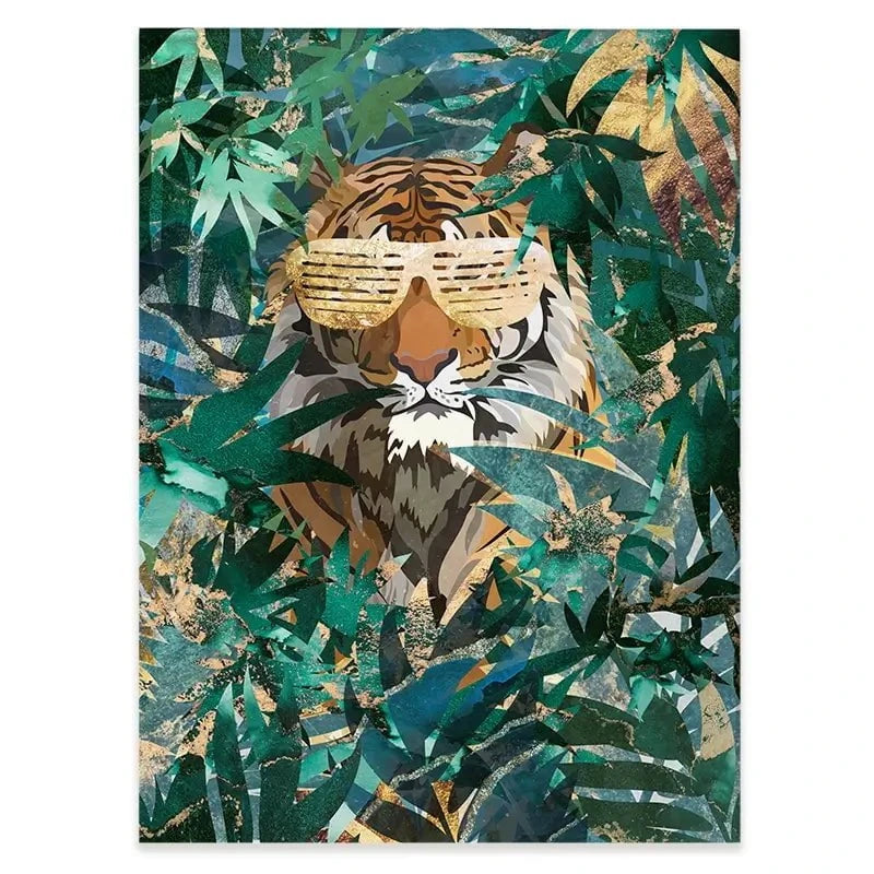 Lion Behind The Leaves Canvas Print Lion Behind The Leaves Canvas Print wall art product Sarah Manovski