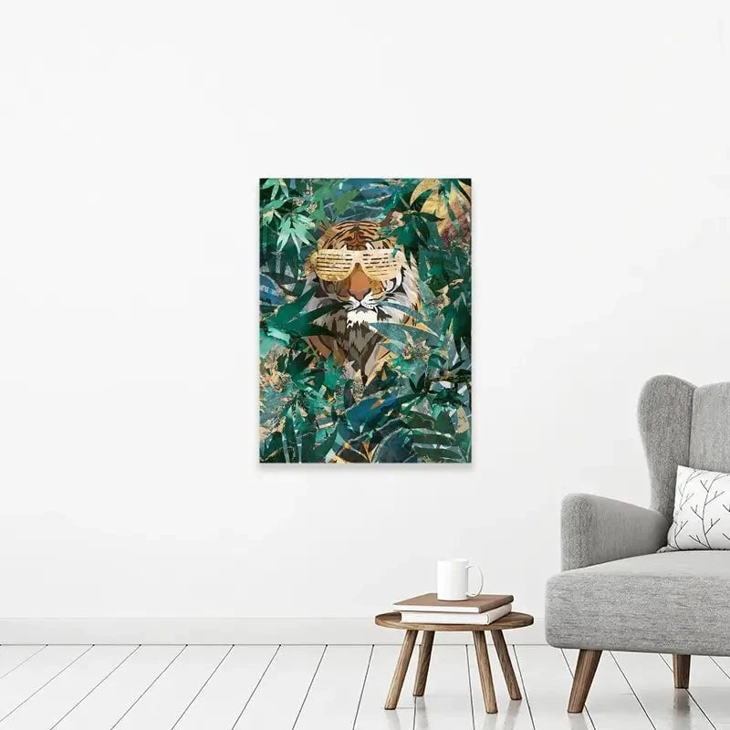 Lion Behind The Leaves Canvas Print Lion Behind The Leaves Canvas Print wall art product Sarah Manovski