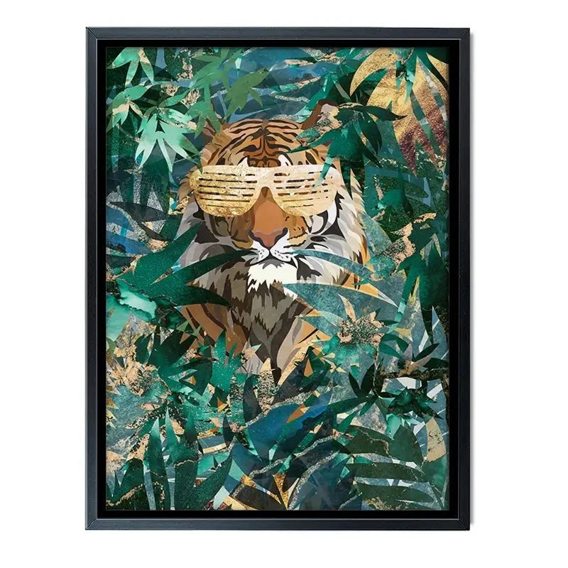 Lion Behind The Leaves Canvas Print Lion Behind The Leaves Canvas Print wall art product Sarah Manovski