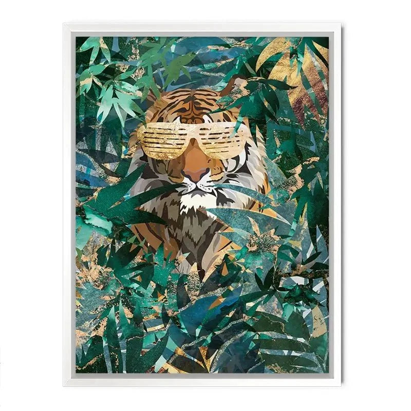 Lion Behind The Leaves Canvas Print Lion Behind The Leaves Canvas Print wall art product Sarah Manovski