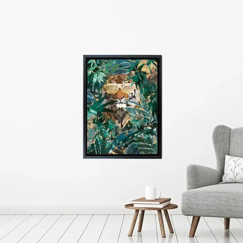 Lion Behind The Leaves Canvas Print Lion Behind The Leaves Canvas Print wall art product Sarah Manovski