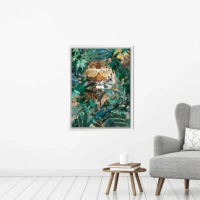 Lion Behind The Leaves Canvas Print Lion Behind The Leaves Canvas Print wall art product Sarah Manovski