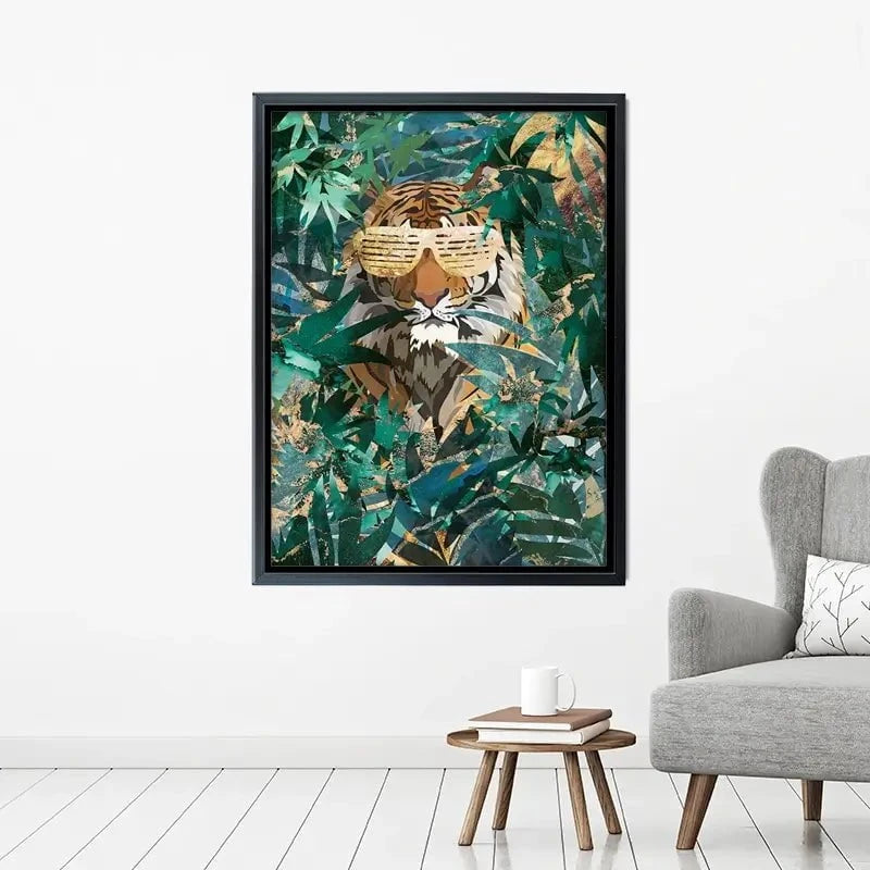 Lion Behind The Leaves Canvas Print Lion Behind The Leaves Canvas Print wall art product Sarah Manovski