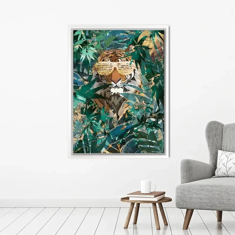 Lion Behind The Leaves Canvas Print Lion Behind The Leaves Canvas Print wall art product Sarah Manovski