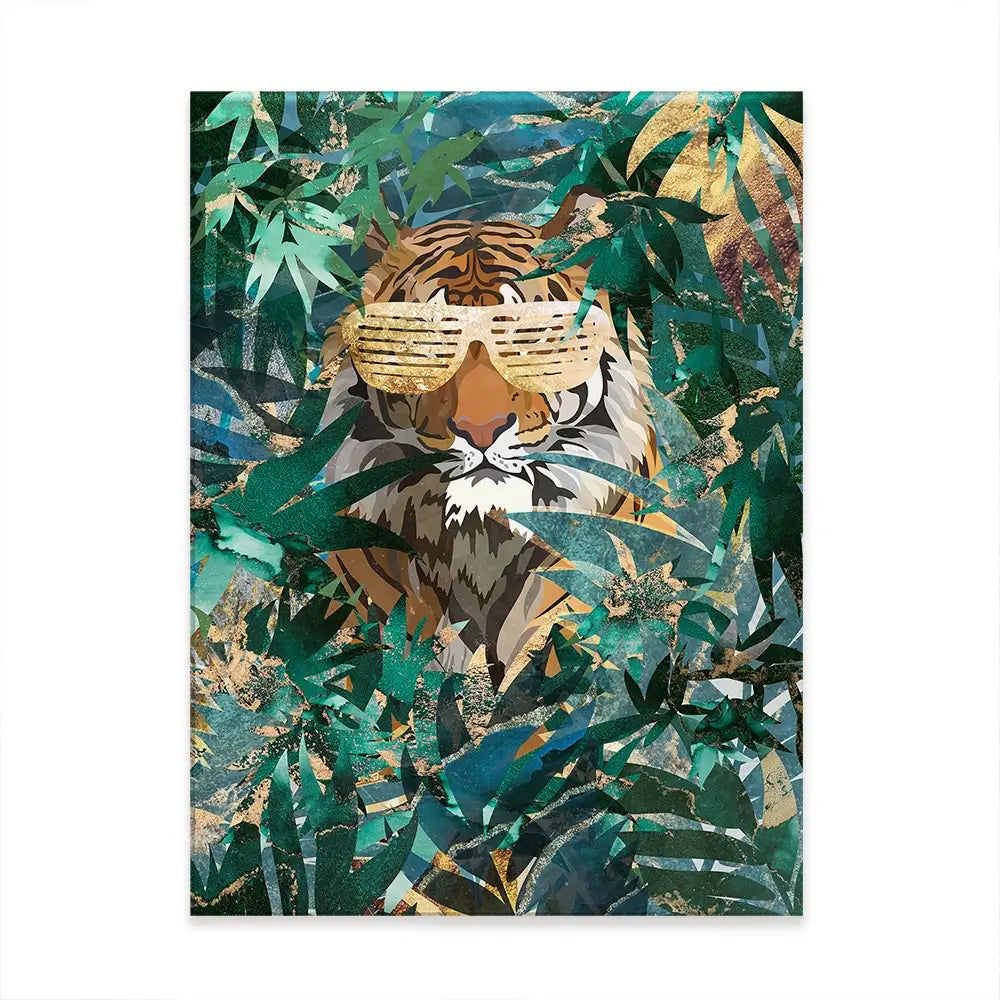 Lion Behind The Leaves Canvas Print Lion Behind The Leaves Canvas Print wall art product Sarah Manovski