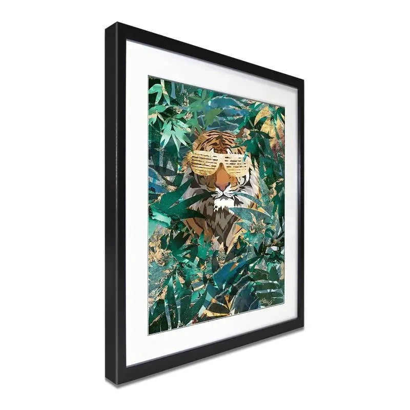 Lion Behind The Leaves Framed Art Print Lion Behind The Leaves Framed Art Print wall art product Sarah Manovski