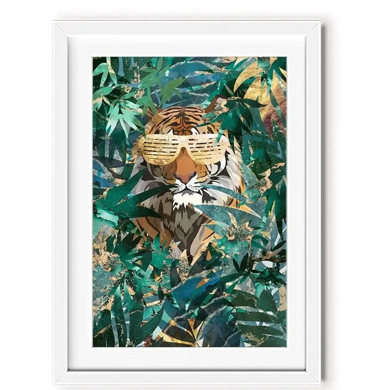 Lion Behind The Leaves Framed Art Print Lion Behind The Leaves Framed Art Print wall art product Sarah Manovski