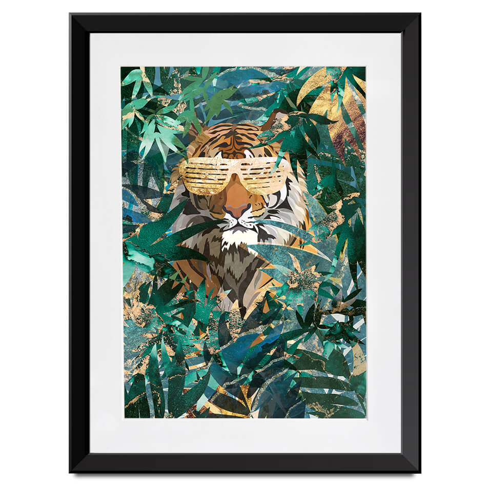 Lion Behind The Leaves Framed Art Print Lion Behind The Leaves Framed Art Print wall art product Sarah Manovski