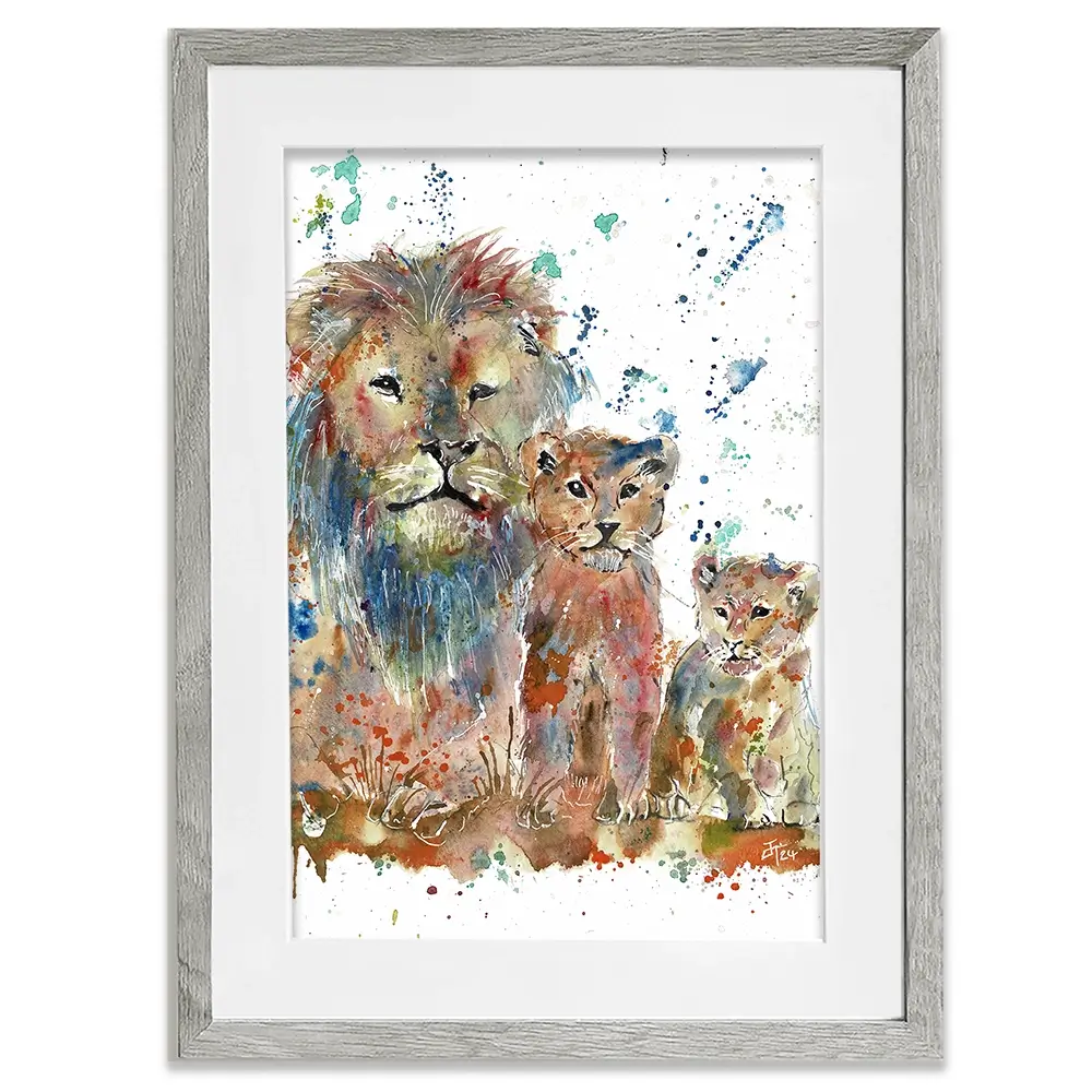 Lion Family Framed Art Print Lion Family Framed Art Print wall art product Jamie Taylor