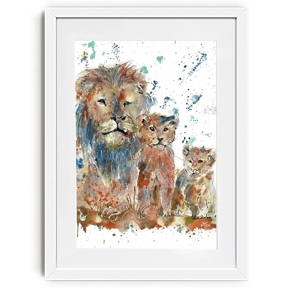 Lion Family Framed Art Print Lion Family Framed Art Print wall art product Jamie Taylor