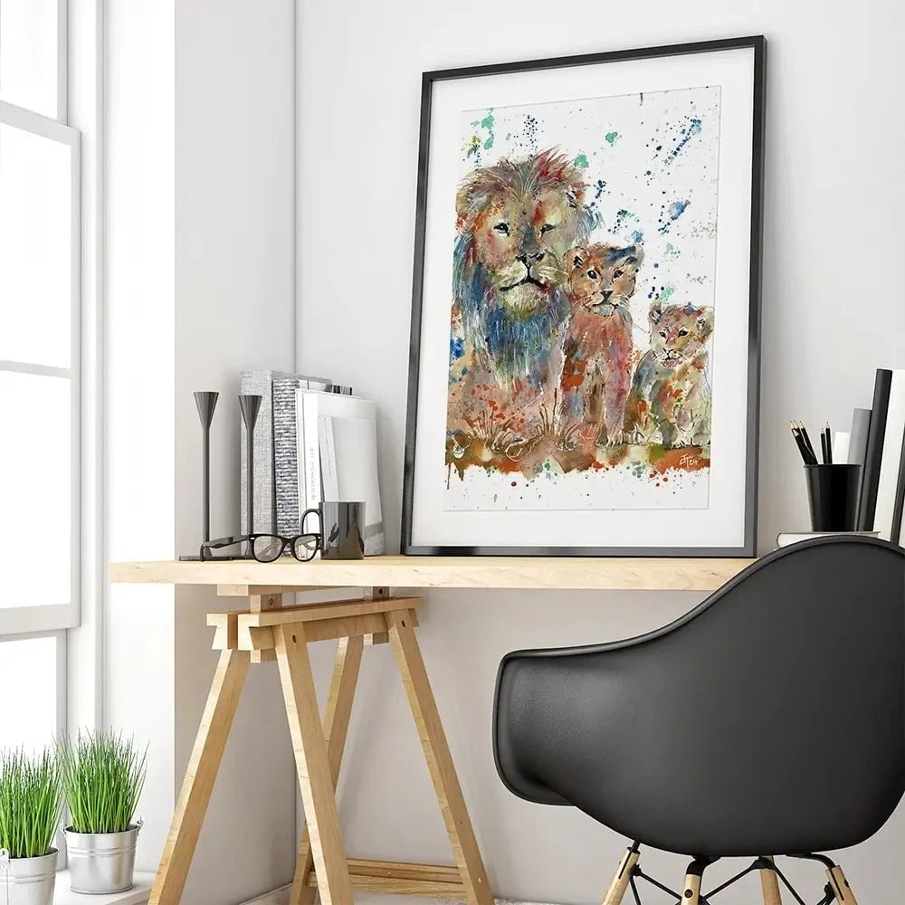 Lion Family Framed Art Print Lion Family Framed Art Print wall art product Jamie Taylor