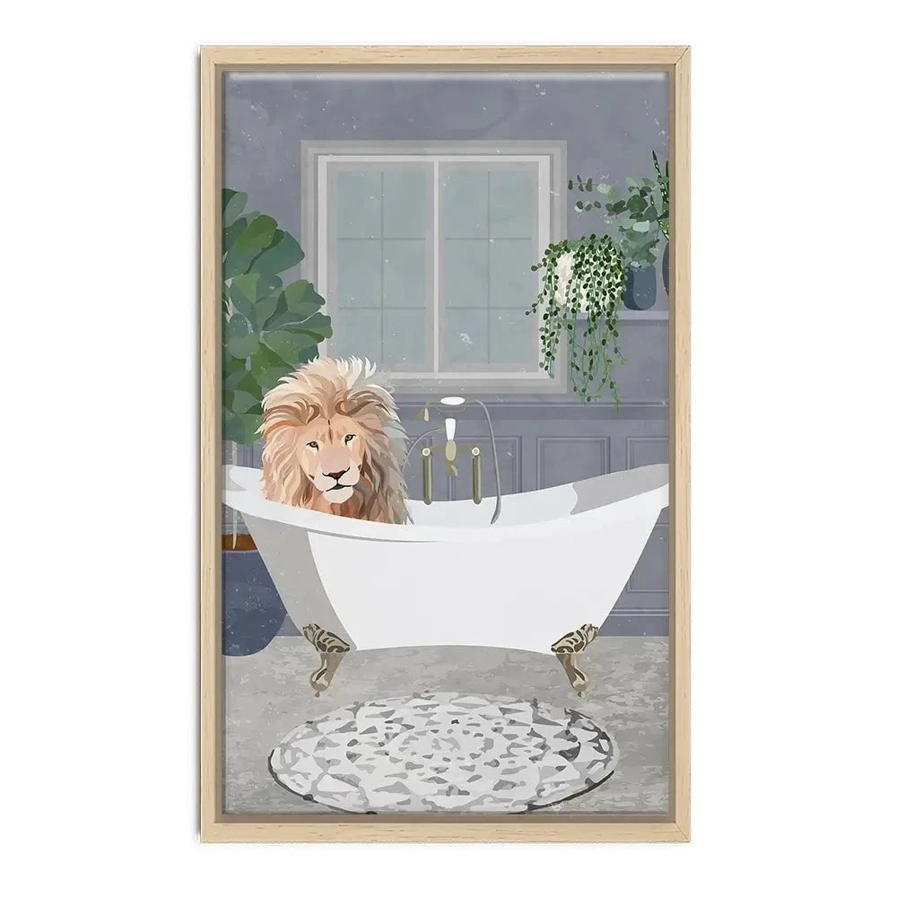 Lion In The Bath Canvas Print Lion In The Bath Canvas Print wall art product Sarah Manovski