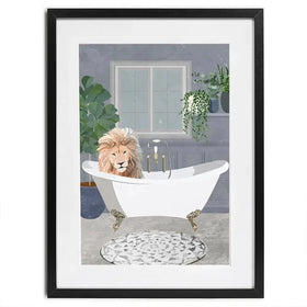 Lion In The Bath Framed Art Print Lion In The Bath Framed Art Print wall art product Sarah Manovski