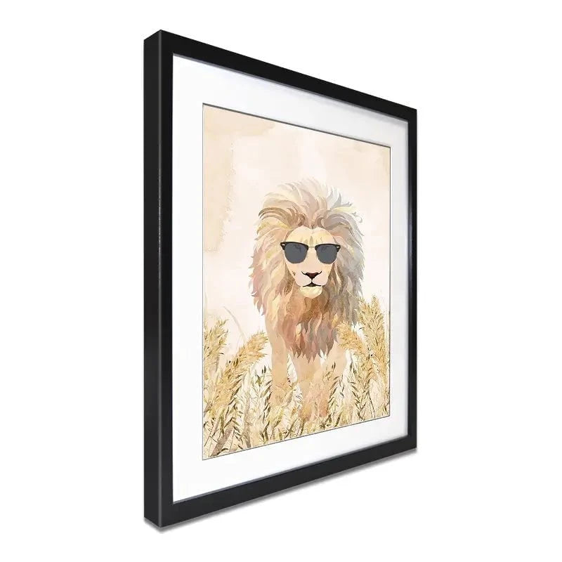 Lion In The Grass Framed Art Print Lion In The Grass Framed Art Print wall art product Sarah Manovski