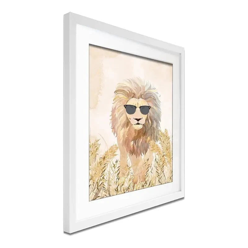 Lion In The Grass Framed Art Print Lion In The Grass Framed Art Print wall art product Sarah Manovski