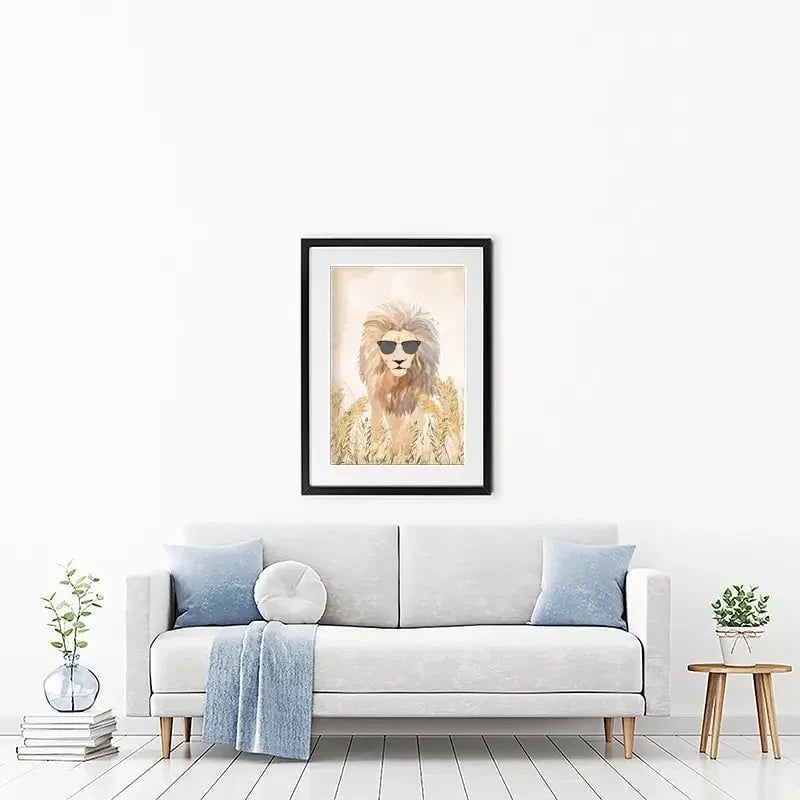 Lion In The Grass Framed Art Print Lion In The Grass Framed Art Print wall art product Sarah Manovski