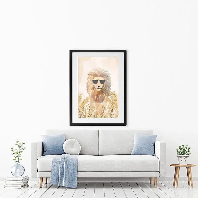 Lion In The Grass Framed Art Print Lion In The Grass Framed Art Print wall art product Sarah Manovski