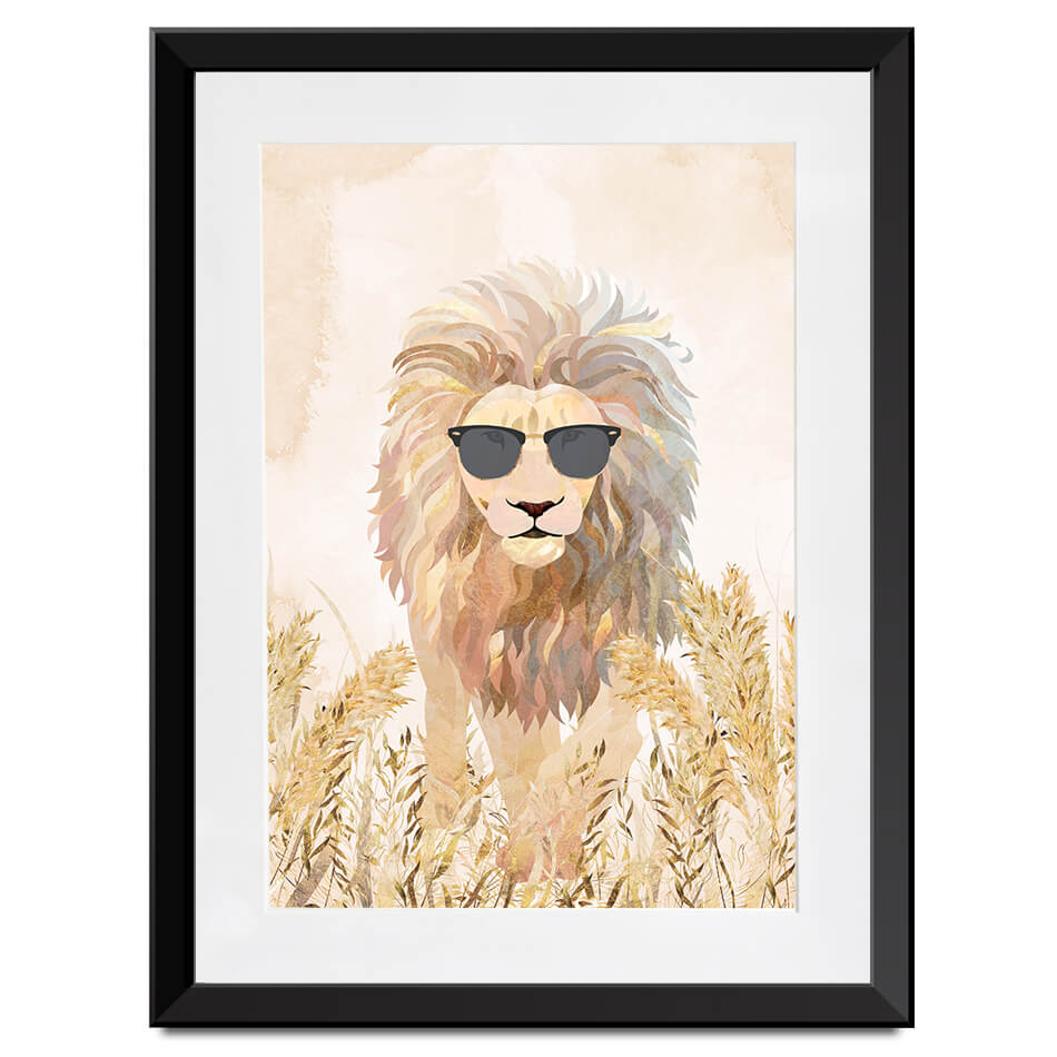 Lion In The Grass Framed Art Print Lion In The Grass Framed Art Print wall art product Sarah Manovski