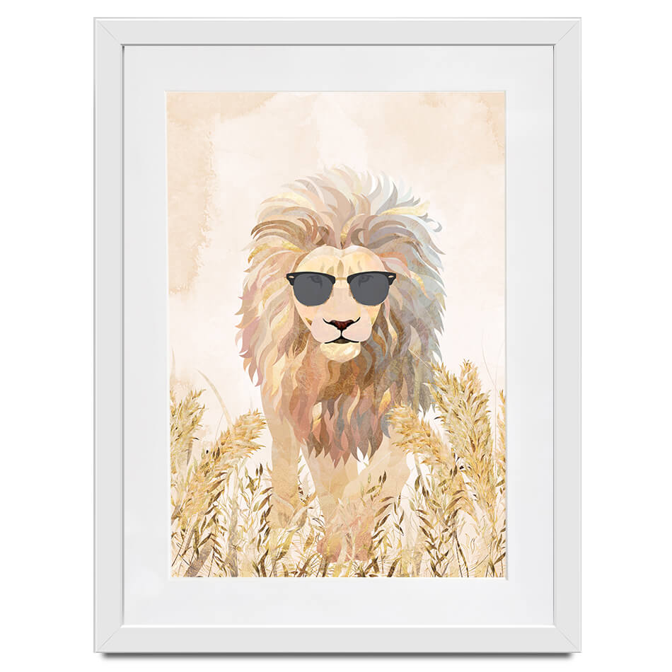 Lion In The Grass Framed Art Print Lion In The Grass Framed Art Print wall art product Sarah Manovski