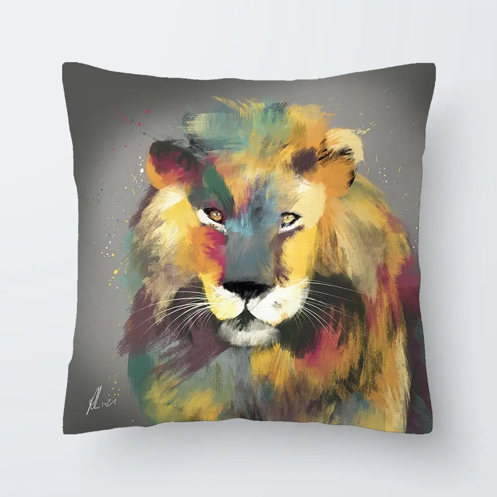 Lion Multicolour Cushion Lion Multicolour Cushion wall art product Aimee Linzi