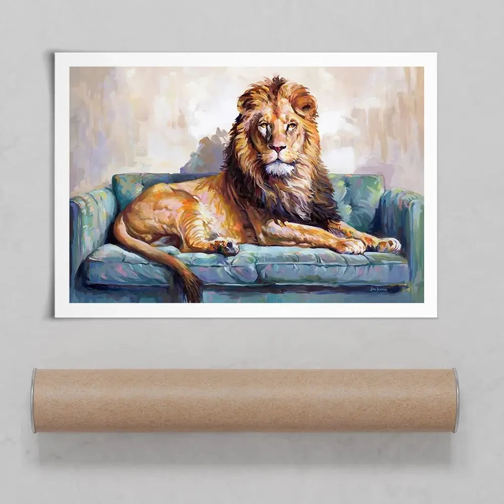 Lion's Day Off Art Print Lion's Day Off Art Print wall art product Leon Devenice