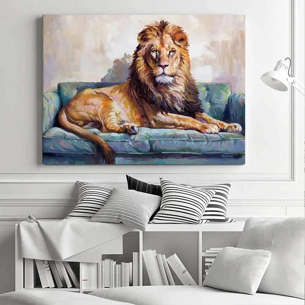 Lion's Day Off Canvas Print Lion's Day Off Canvas Print wall art product Leon Devenice