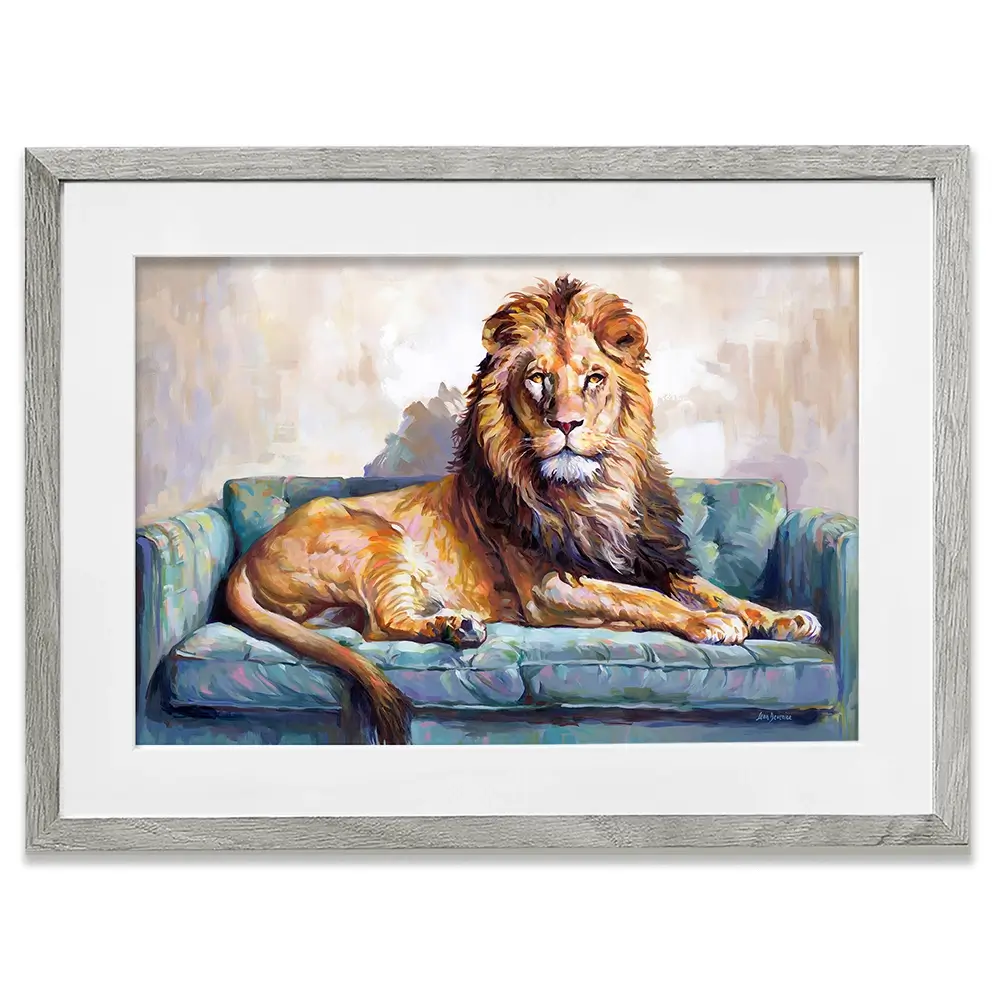 Lion's Day Off Framed Art Print Lion's Day Off Framed Art Print wall art product Leon Devenice