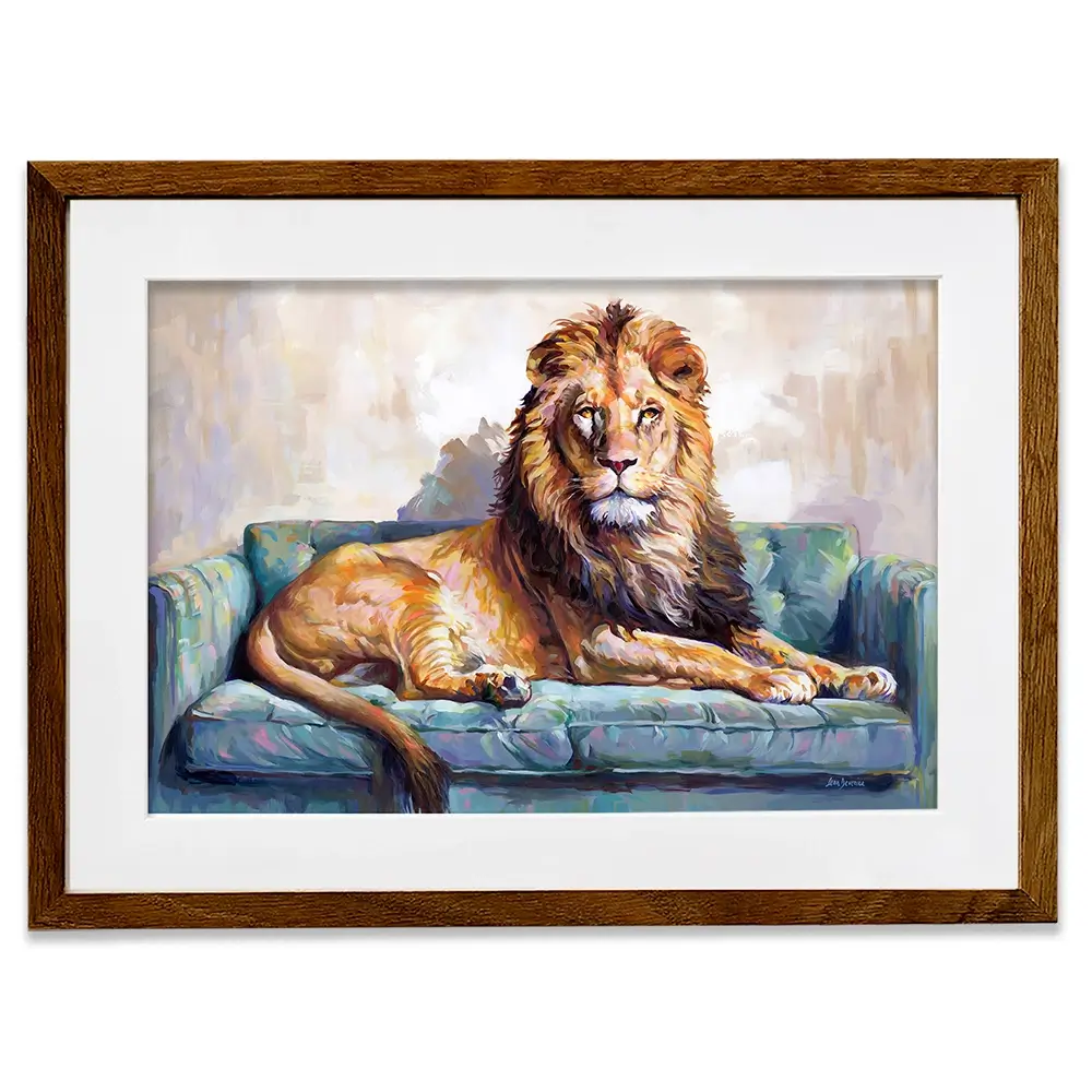 Lion's Day Off Framed Art Print Lion's Day Off Framed Art Print wall art product Leon Devenice
