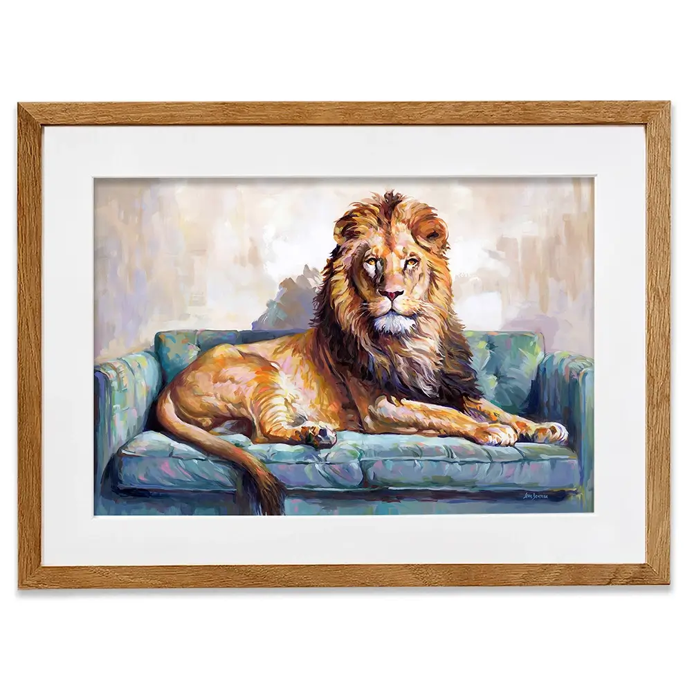 Lion's Day Off Framed Art Print Lion's Day Off Framed Art Print wall art product Leon Devenice