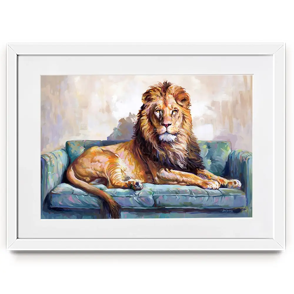Lion's Day Off Framed Art Print Lion's Day Off Framed Art Print wall art product Leon Devenice