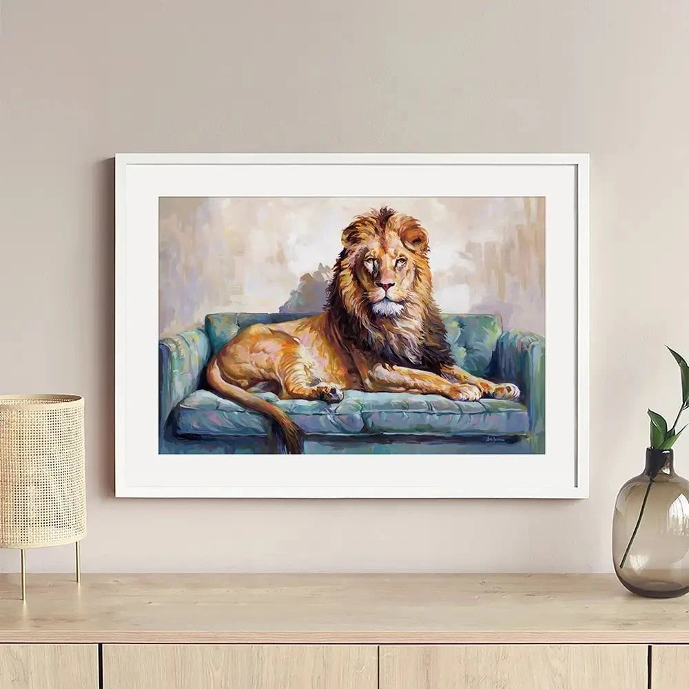 Lion's Day Off Framed Art Print Lion's Day Off Framed Art Print wall art product Leon Devenice