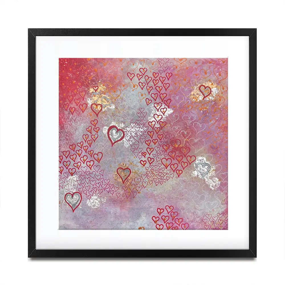 Little Hearts Square Framed Art Print Little Hearts Square Framed Art Print wall art product Jane Brookshaw