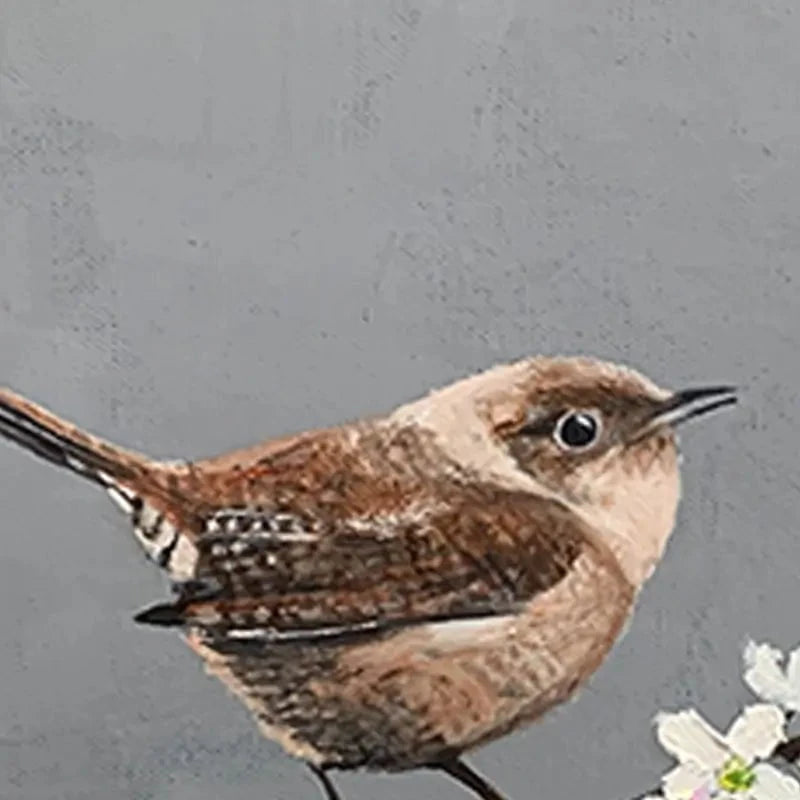 Little Wren On Cherry Blossom Framed Art Print Little Wren On Cherry Blossom Framed Art Print wall art product Laure Bury