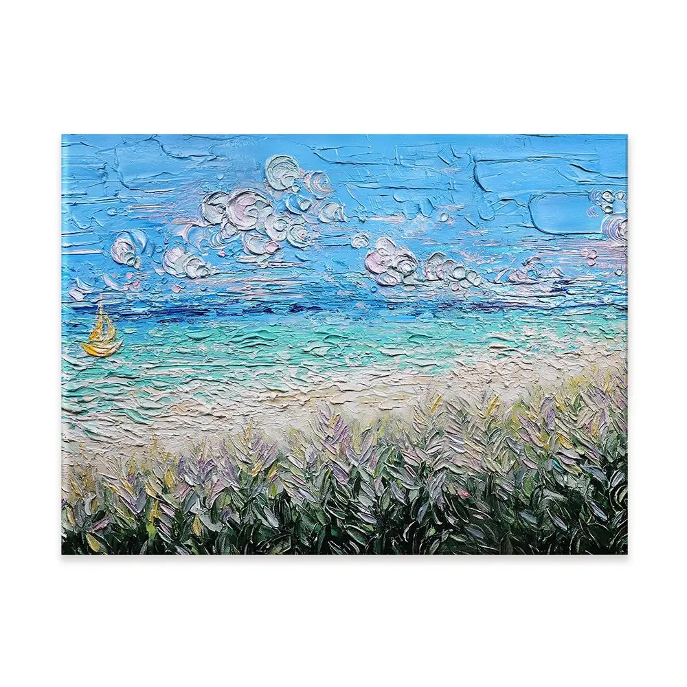 Little Yellow Boat Canvas Print Little Yellow Boat Canvas Print wall art product Nada Khatib