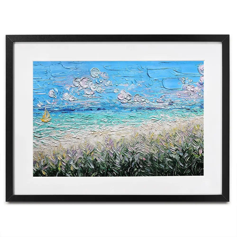 Little Yellow Boat Framed Art Print Little Yellow Boat Framed Art Print wall art product Nada Khatib