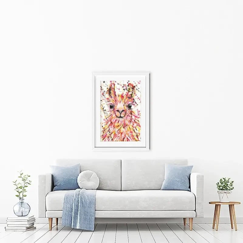 Llama Dusty Framed Art Print Llama Dusty Framed Art Print wall art product Emma LC Art