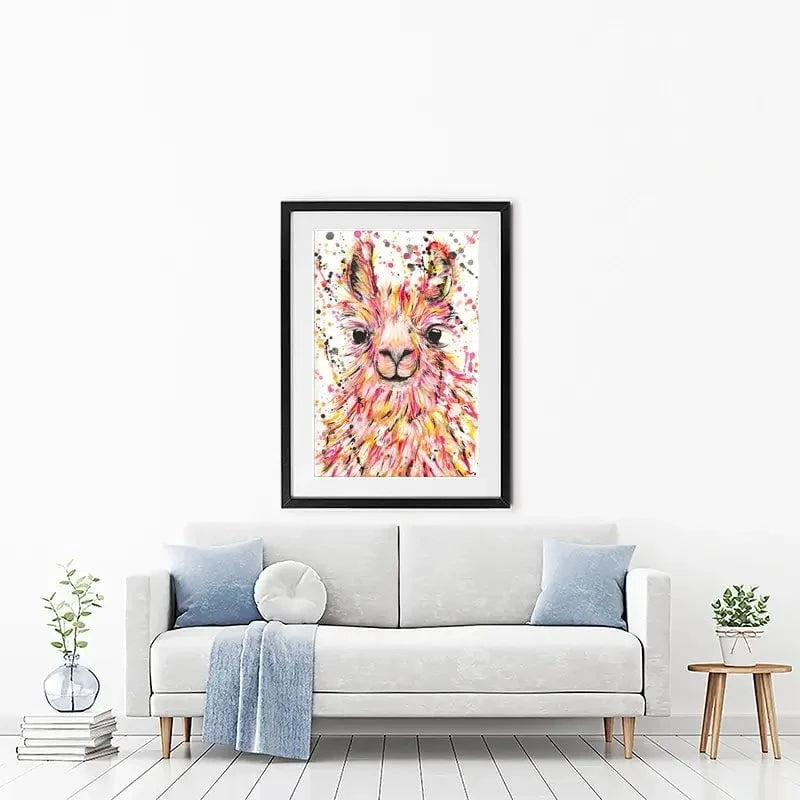 Llama Dusty Framed Art Print Llama Dusty Framed Art Print wall art product Emma LC Art