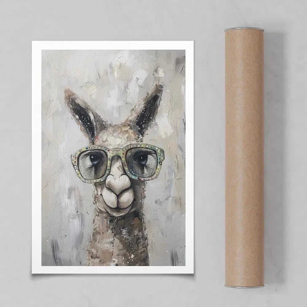 Llama With Glasses Art Print Llama With Glasses Art Print wall art product Svetlana Aleynikova