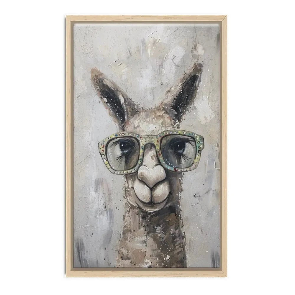 Llama With Glasses Canvas Print Llama With Glasses Canvas Print wall art product Svetlana Aleynikova