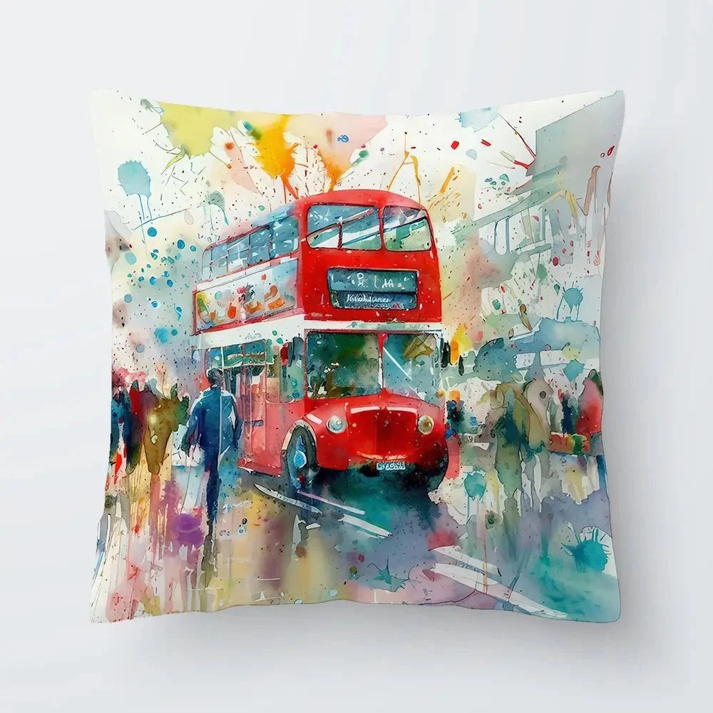 London Bus Cushion London Bus Cushion wall art product David Alexander Elder