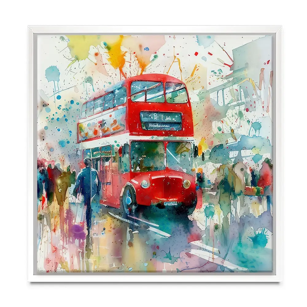 London Bus Square Canvas Print London Bus Square Canvas Print wall art product David Alexander Elder
