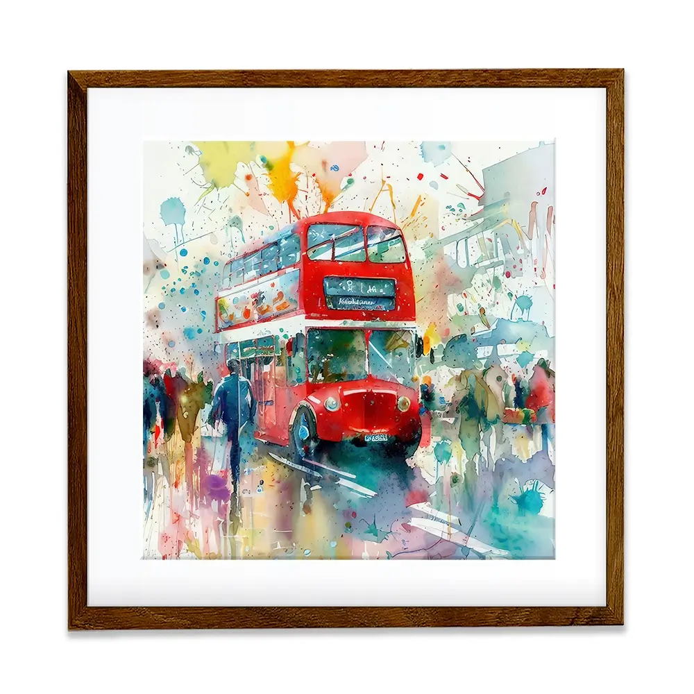 London Bus Square Framed Art Print London Bus Square Framed Art Print wall art product David Alexander Elder