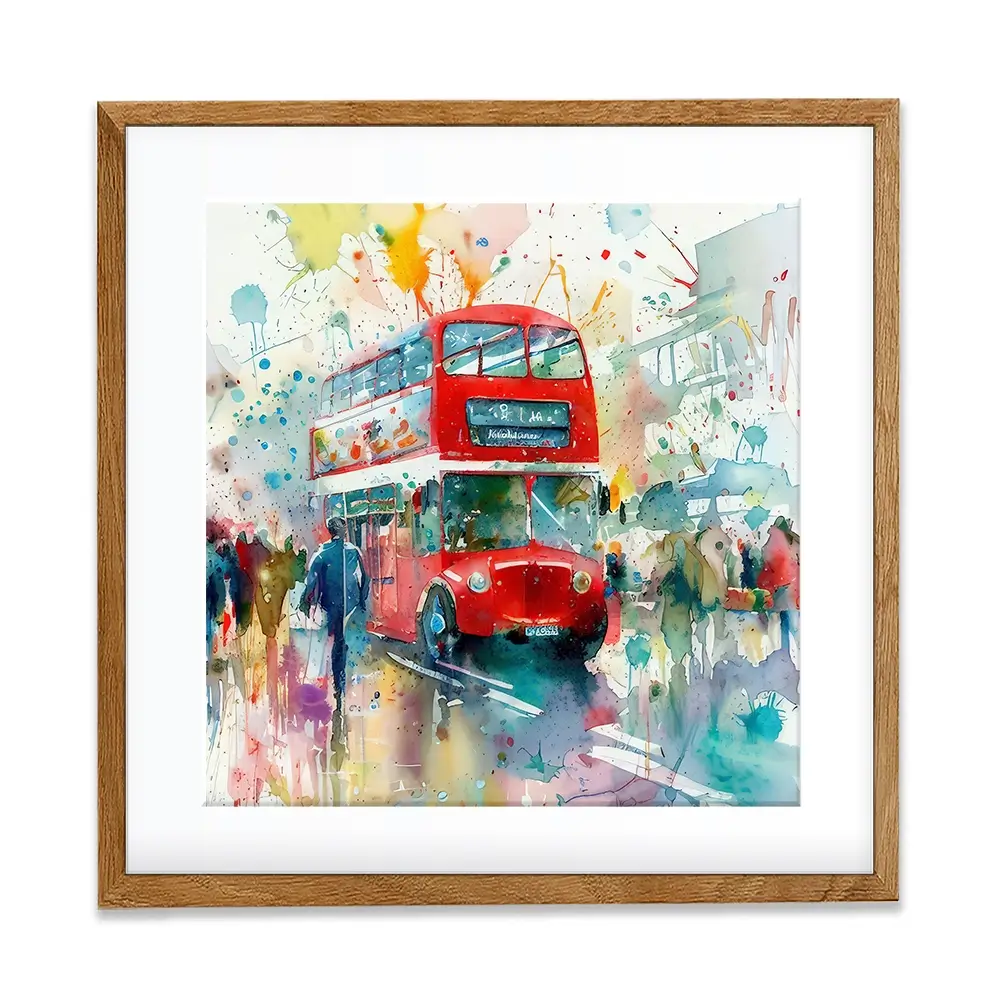 London Bus Square Framed Art Print London Bus Square Framed Art Print wall art product David Alexander Elder