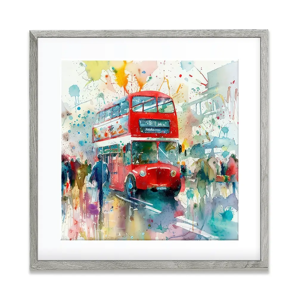 London Bus Square Framed Art Print London Bus Square Framed Art Print wall art product David Alexander Elder
