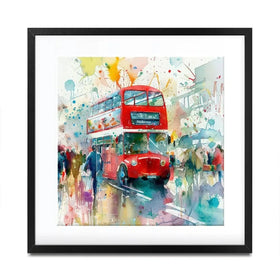 London Bus Square Framed Art Print London Bus Square Framed Art Print wall art product David Alexander Elder