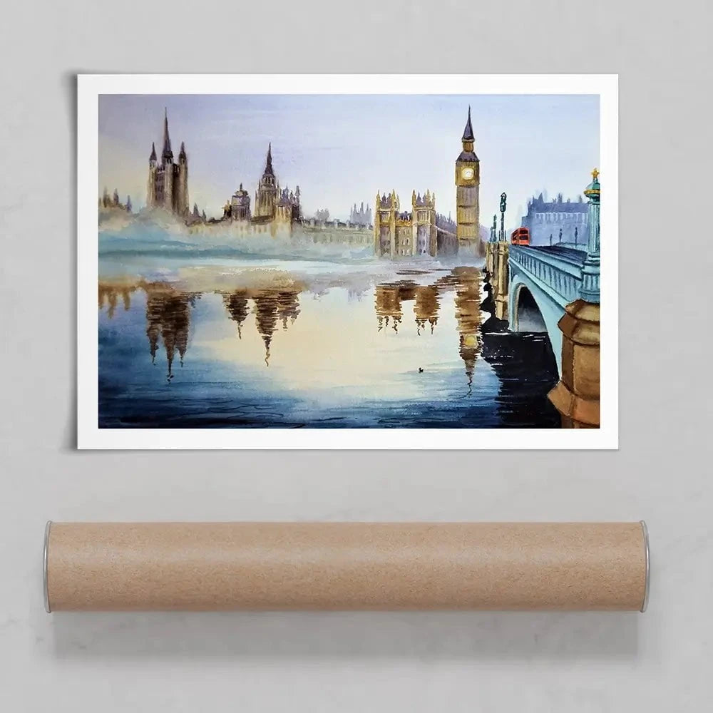 London In Watercolour Art Print London In Watercolour Art Print wall art product Art_KVA / Shutterstock