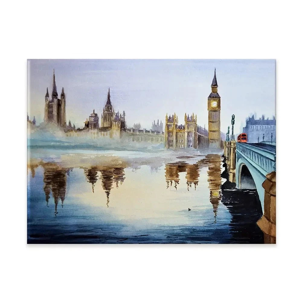 London In Watercolour Canvas Print London In Watercolour Canvas Print wall art product Art_KVA / Shutterstock