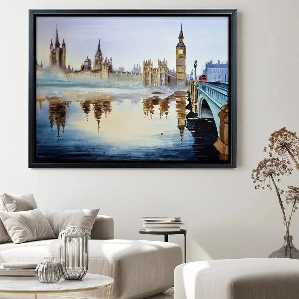 London In Watercolour Canvas Print London In Watercolour Canvas Print wall art product Art_KVA / Shutterstock